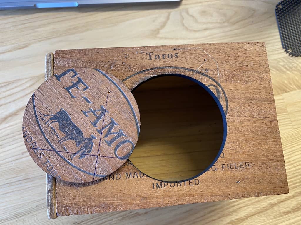 perfect cut out of cigar box cover