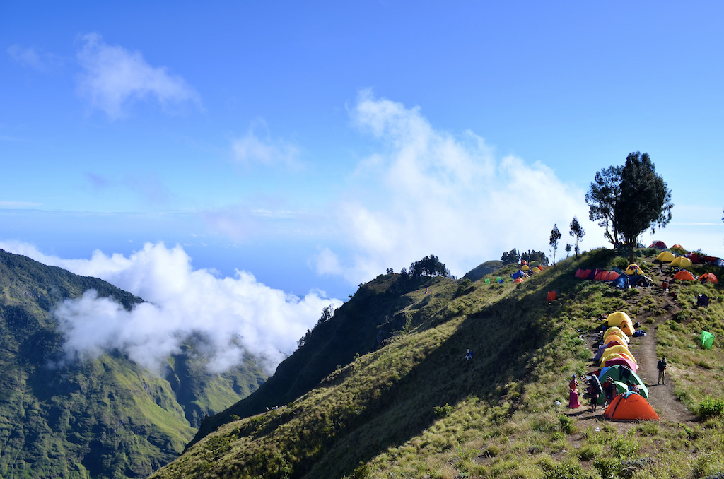 tents on a mountainside