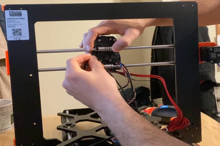 printer assembled with two hands